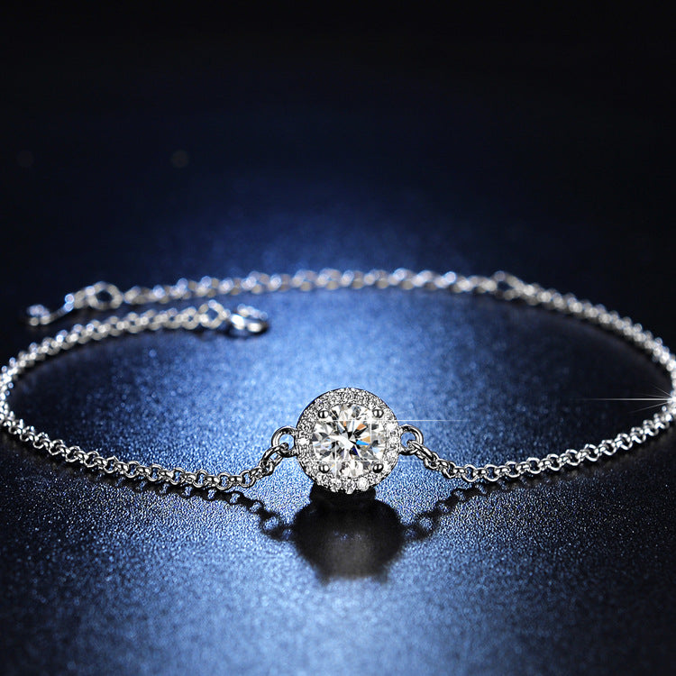 Morganite S925 Sterling Silver Fashion Sunflower Bracelet