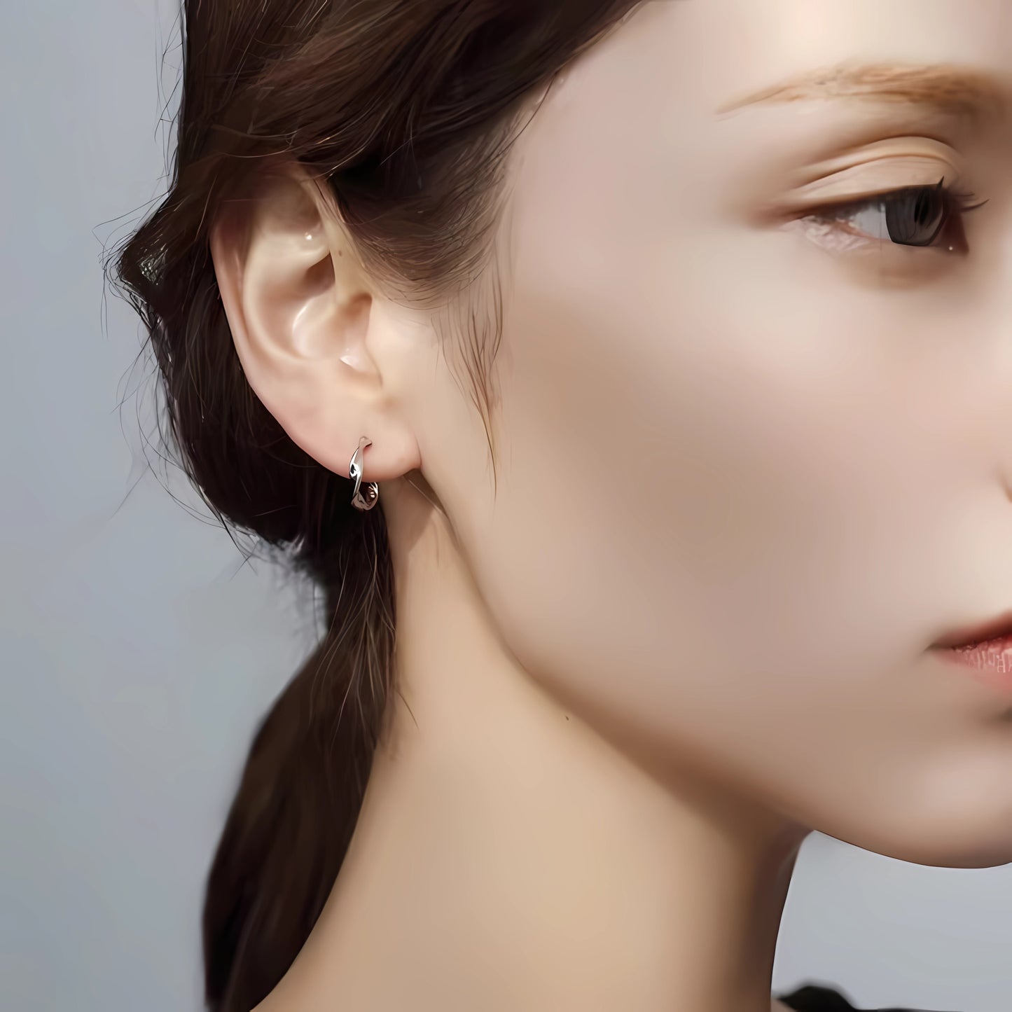S925 Sterling Silver Minimalist Versatile Möbius Silver Earrings