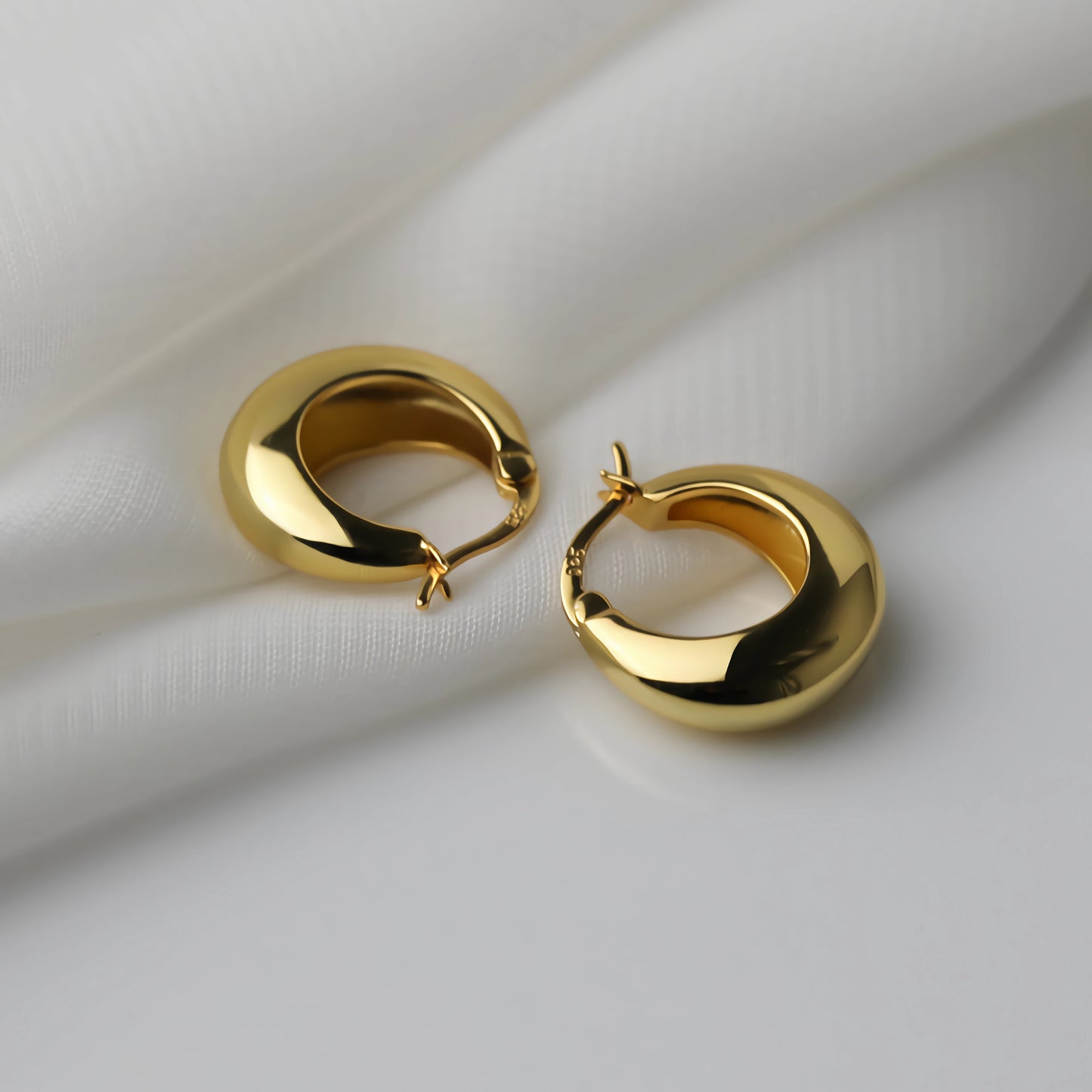 S925 Sterling Silver Fashionable Minimalist Classic Hoop Earrings