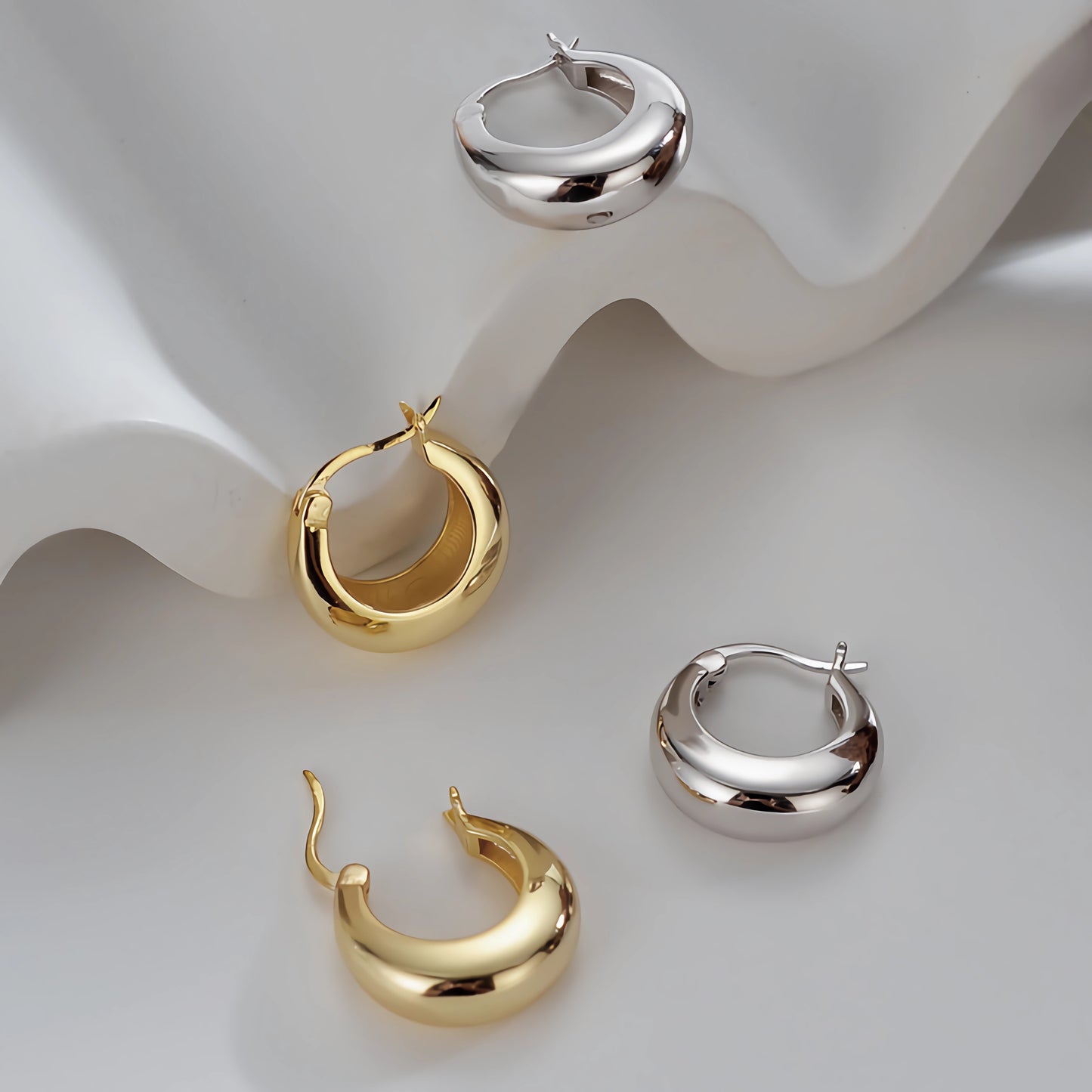 S925 Sterling Silver Fashionable Minimalist Classic Hoop Earrings