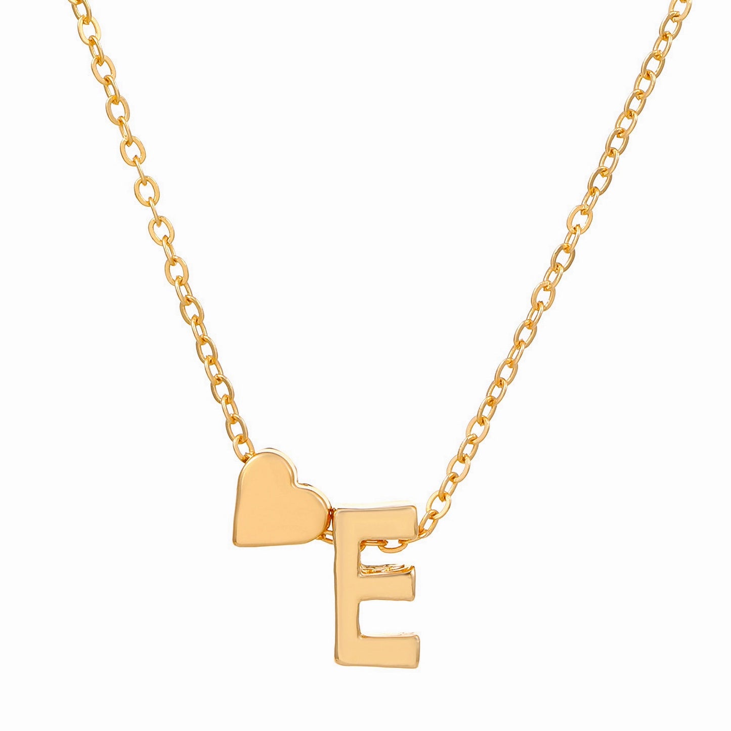 Minimalist Alphabet Necklace with Fashionable Hearts