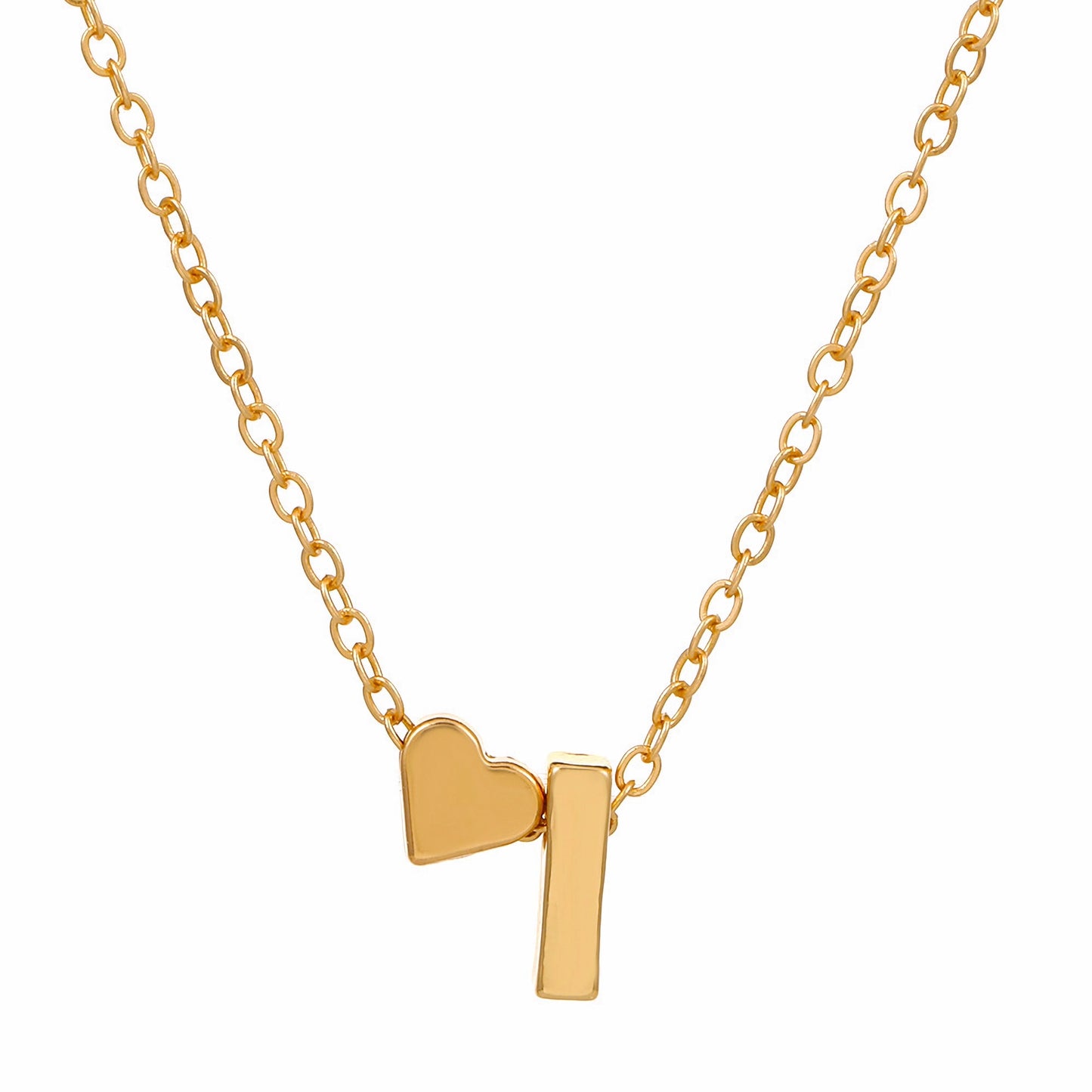 Minimalist Alphabet Necklace with Fashionable Hearts