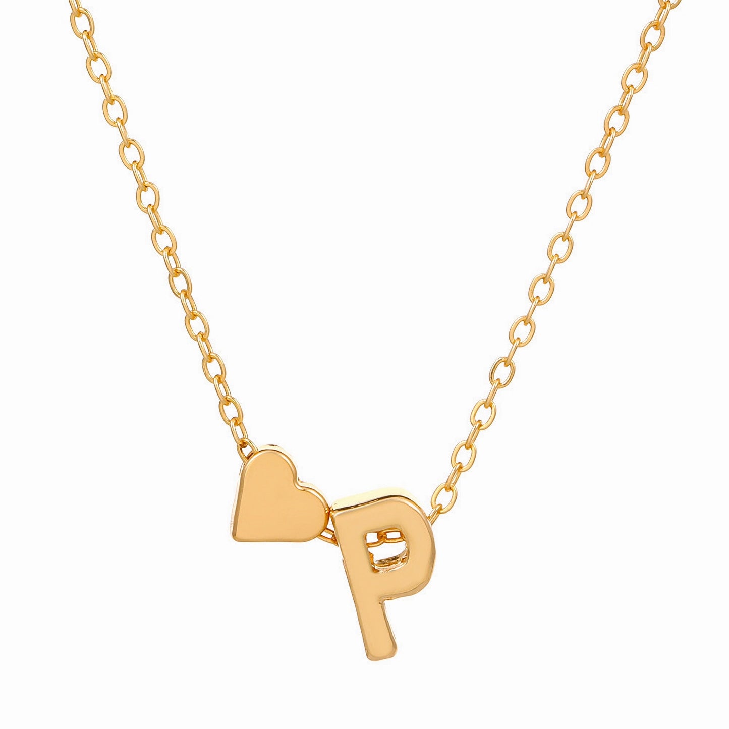Minimalist Alphabet Necklace with Fashionable Hearts