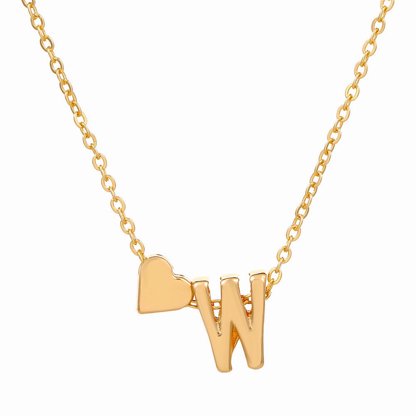Minimalist Alphabet Necklace with Fashionable Hearts