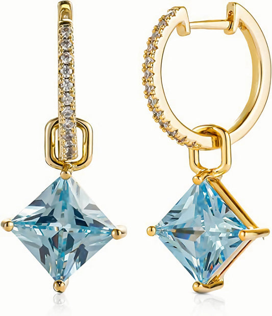 Copper-plated 14K Real Gold Diamond Earrings
