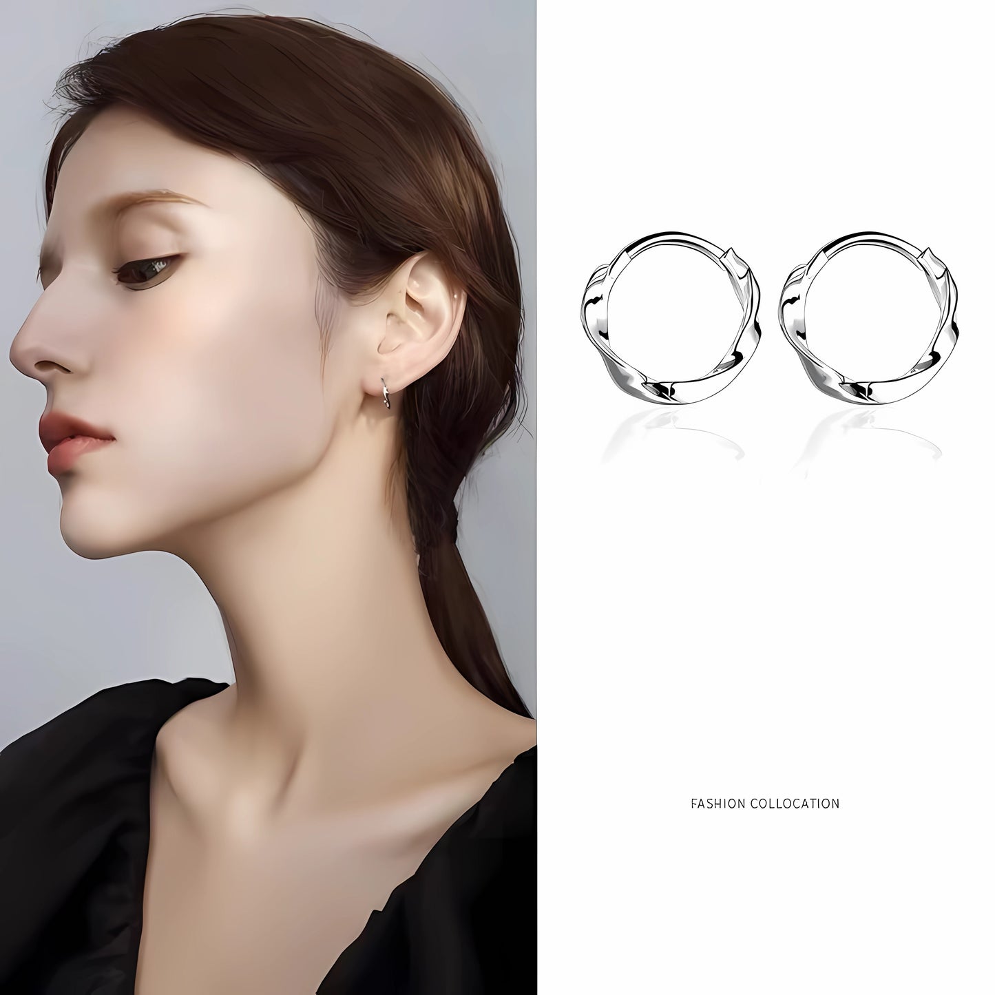 S925 Sterling Silver Minimalist Versatile Möbius Silver Earrings