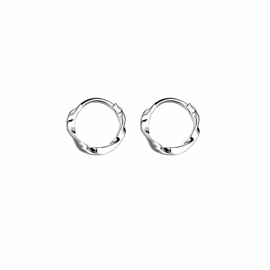S925 Sterling Silver Minimalist Versatile Möbius Silver Earrings