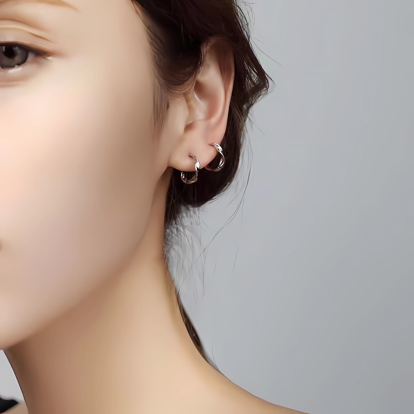 S925 Sterling Silver Minimalist Versatile Möbius Silver Earrings