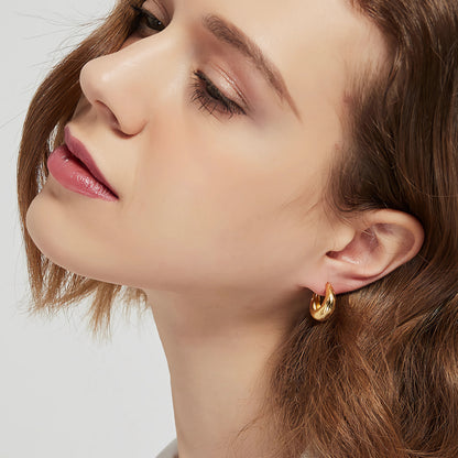 S925 Sterling Silver Fashionable Minimalist Classic Hoop Earrings