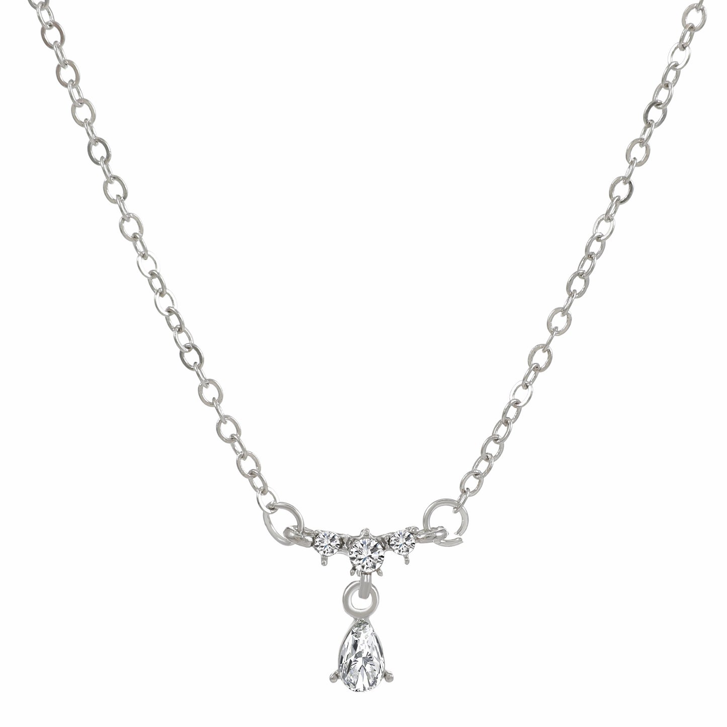 Fashionable Micro-Inlaid Cubic Zirconia Angel Wing Pendant Necklace