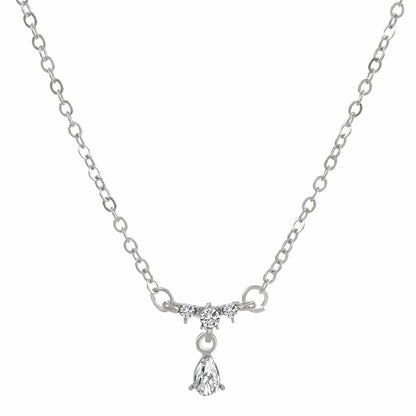 Fashionable Micro-Inlaid Cubic Zirconia Angel Wing Pendant Necklace