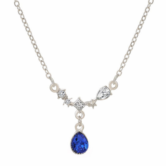 Fashionable Micro-Inlaid Cubic Zirconia Angel Wing Pendant Necklace