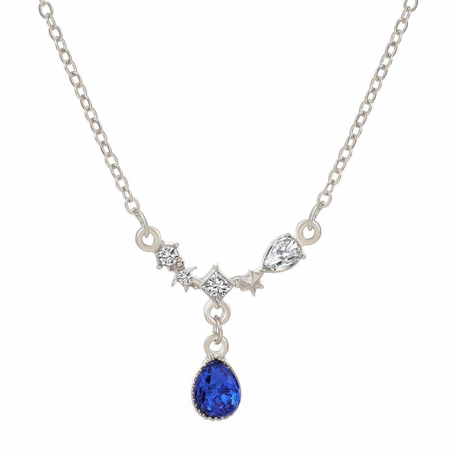 Fashionable Micro-Inlaid Cubic Zirconia Angel Wing Pendant Necklace