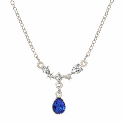 Fashionable Micro-Inlaid Cubic Zirconia Angel Wing Pendant Necklace