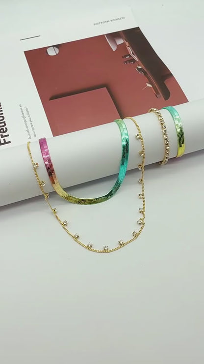 Fantasy Gradient Flat Snake Bracelet