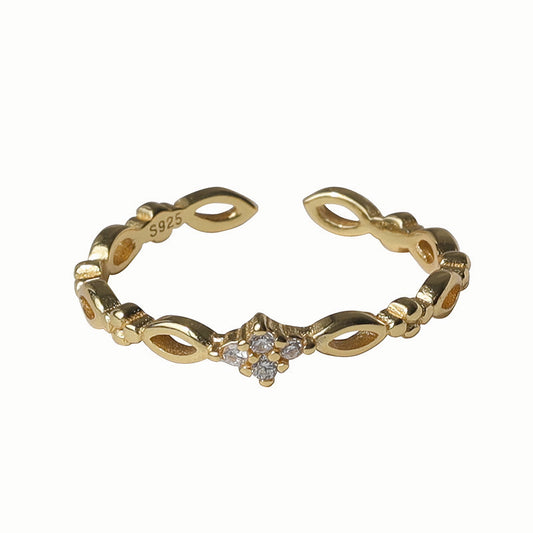 S925 Sterling Silver Fashionable Adjustable Ring with Unique Design Sensibility