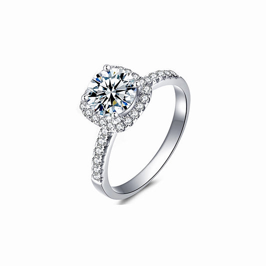 Morganite S925 Sterling Silver Princess Cut Ring